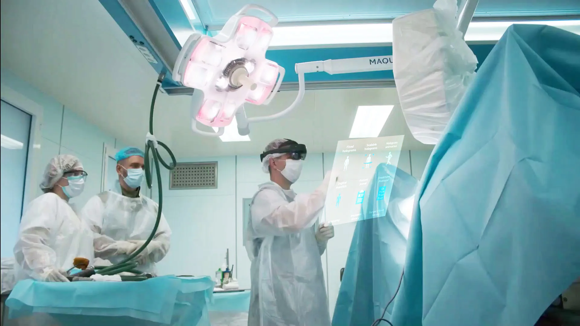 Doctor reviewing XR patient data with a clinical team
